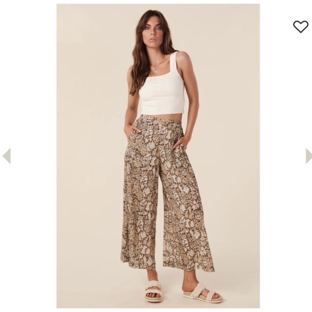 Spell Honeycomb Wide Leg Pants Southern Hippie Wide Leg Pants Tan Small